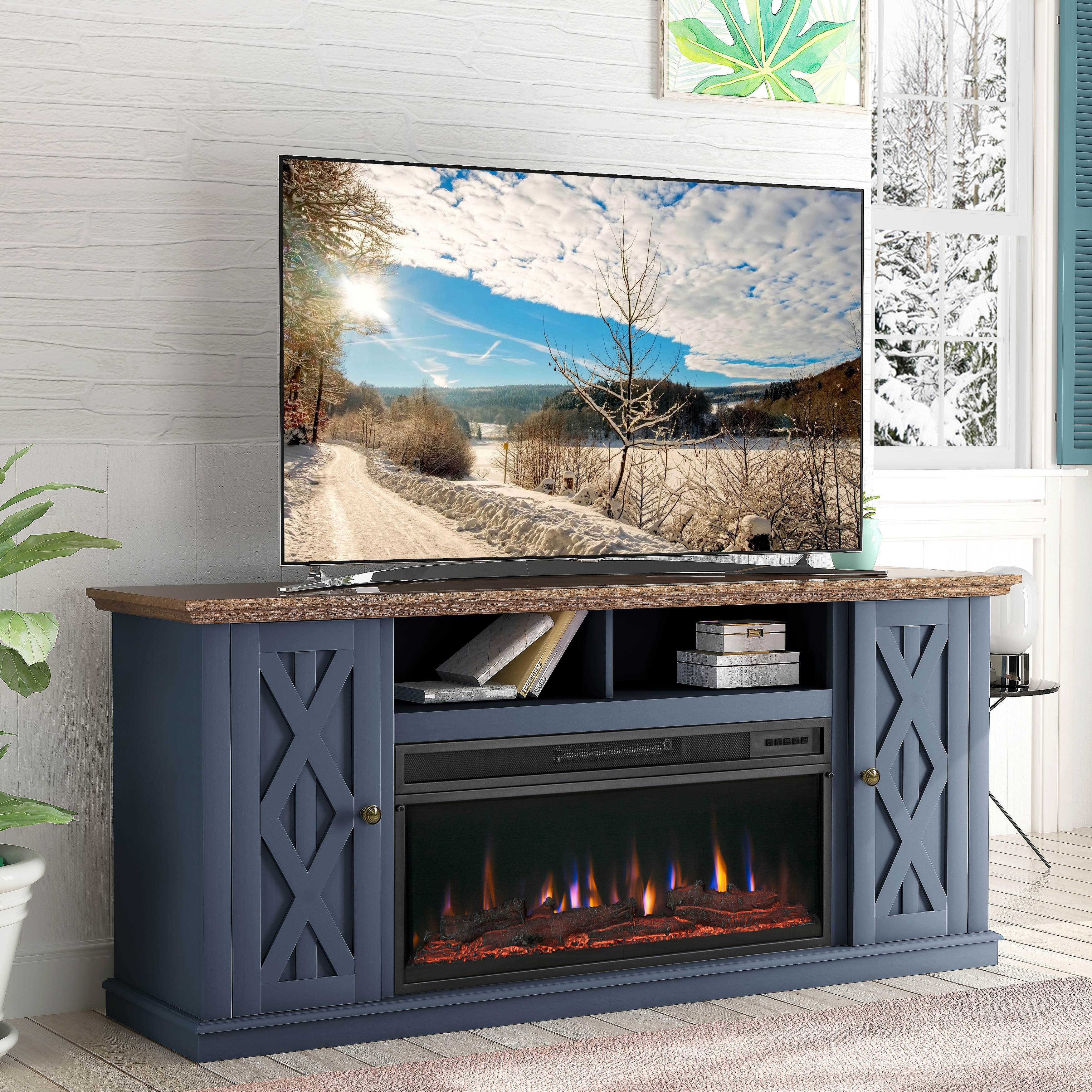 68 inch shop fireplace tv stand