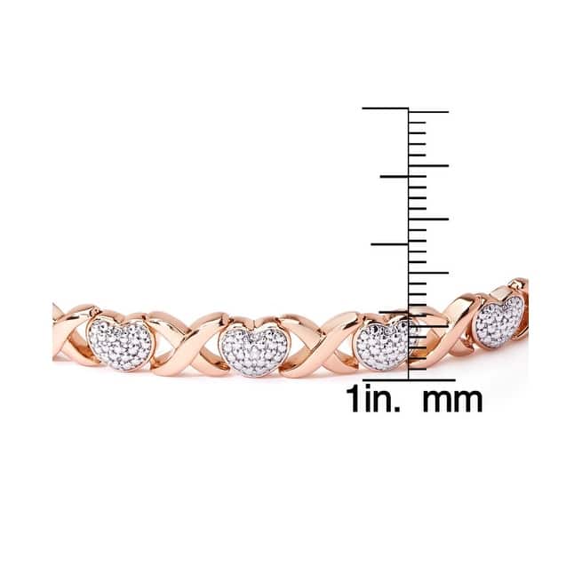 Victoria Townsend Diamond Accent X and Heart Adjustable Bracelet