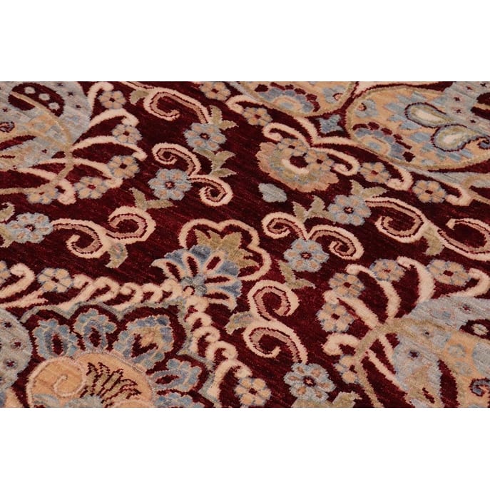 Boho Chic Ziegler Dalton Red Blue Hand-Knotted Wool Rug - 7'11'' x 8'9''