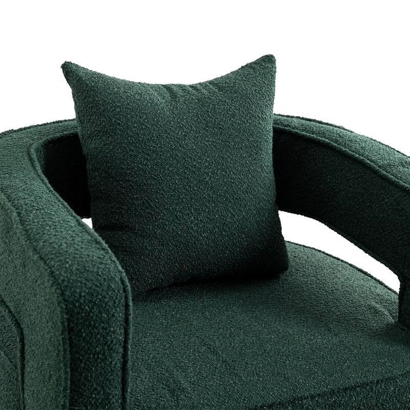 Accent Open Back Chair Modern Comfy Sofa Chair With Base, Club Chair Leisure Arm Chair For Lounge