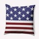 preview thumbnail 1 of 1, July 4th USA Flag Indoor/Outdoor Throw Pillow 16" x 16" - Purplish Blue