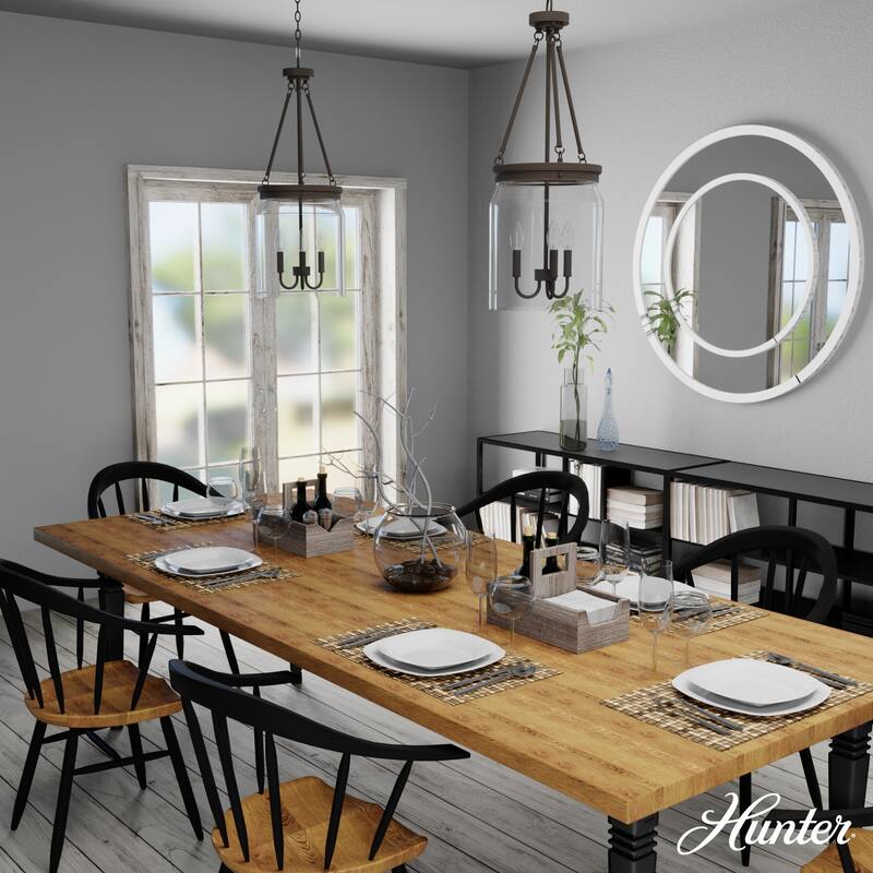 Hunter Devon Park 3-Light Pendant - Kitchen Island, Dining Room, Entry - Farmhouse, Rustic, Transitional