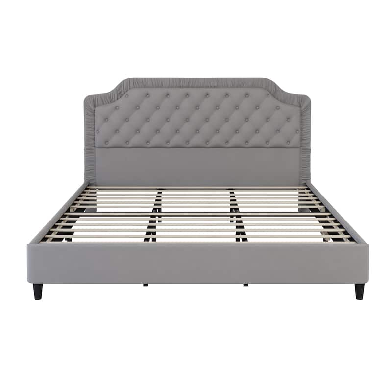 2-Piece Bedroom Set with Velvet Upholstered Bed and Storage Ottoman Bench by Harper&Bright Designs