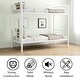 preview thumbnail 4 of 13, White Twin over Twin Size Metal Bunk Bed with High Guardrail