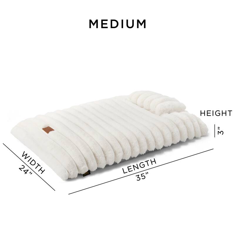 TOWN & COUNTRY LUXE CuddleTown Ribbed Bubble Stripe Pillow Crate Mat Pet Bed Dark Grey XS Dogs