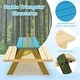 preview thumbnail 6 of 8, Costway Kids Wooden Picnic Table Set Solid Dining Table with Built-in - See Details