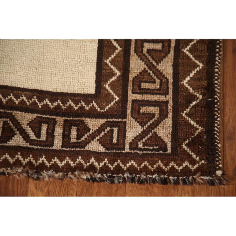 Geometric Gabbeh Persian Vintage Area Rug Handmade Wool Carpet - 3'5"x 6'3"