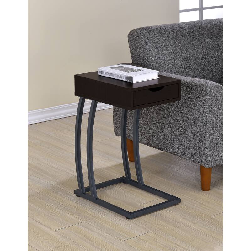 Troy 1-drawer C-Shaped Side Table Power Outlet