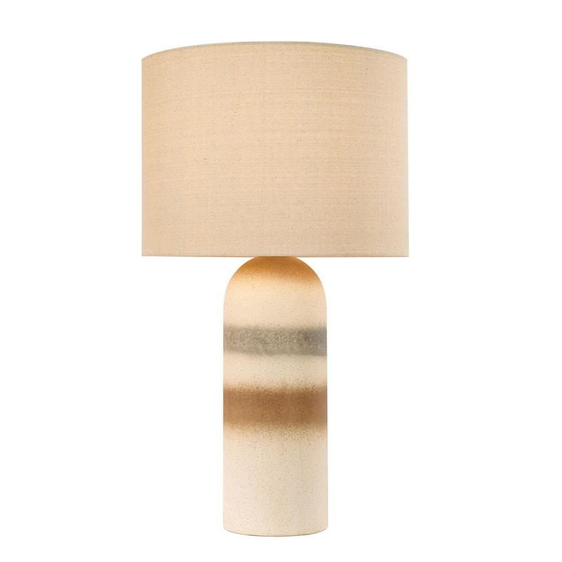 Ceramic Table Lamp with Drum Linen Shade