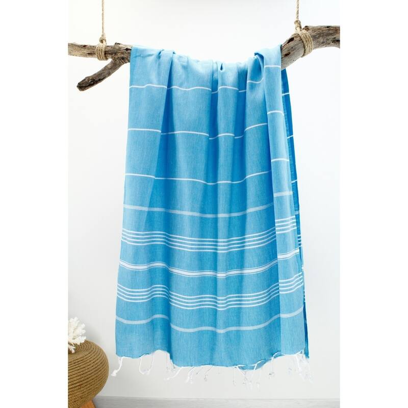 SussexHome Turkish Bath Towel Peshtemal Fouta 39" X 71" - 100% Cotton - for Beach Picnic Sarong