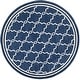 preview thumbnail 76 of 192, SAFAVIEH Amherst Norma Modern Rug 7' Round - Navy/Beige - Round