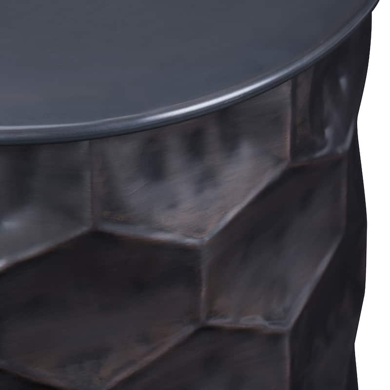 WYNDENHALL Kacey Industrial 17 inch Wide Metal Storage Accent Side Table, Fully Assembled