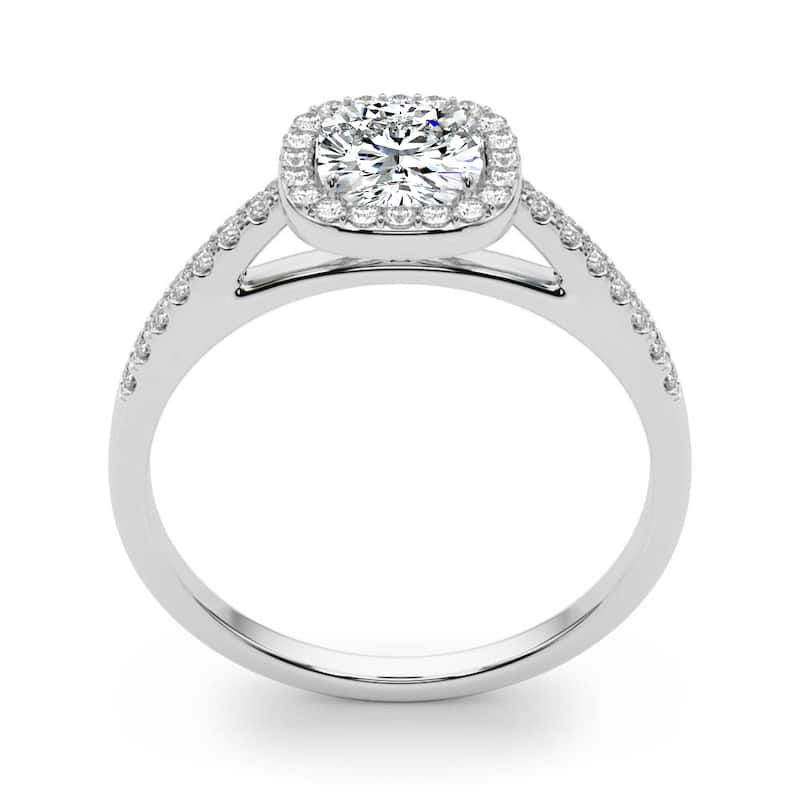 Auriya 14k White Gold Lab Grown Cushion Diamond Halo Engagement Ring 0.50 to 5.00 ct. tw. (F-G VS)