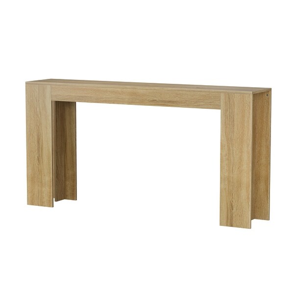 Roomfitters Japandi Minimalist Waterfall Console Table, Modern