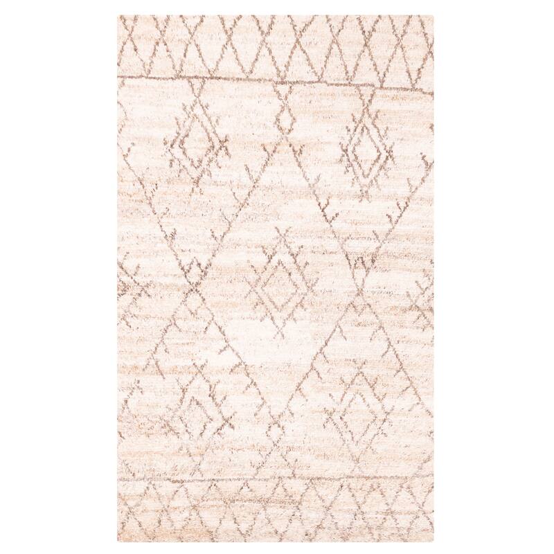 ECARPETGALLERY Hand-knotted Tangier Beige Wool Rug - 5'0 x 8'2
