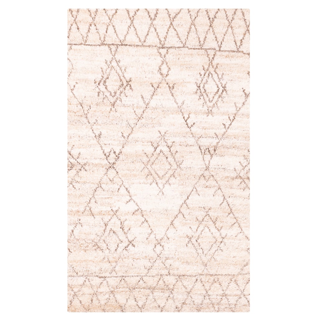 ECARPETGALLERY Hand-knotted Tangier Beige Wool Rug - 5'0 x 8'2
