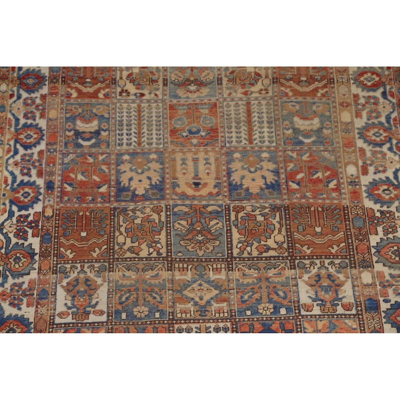 Geometric Bakhtiari Persian Vintage Rug Handmade Wool Carpet - 6'10"x 10'2"