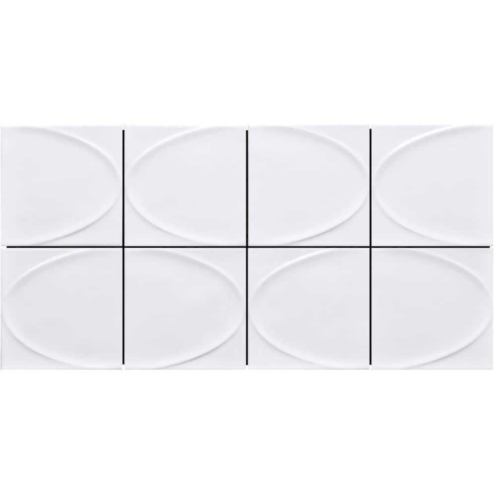 Emser Tile Mizu - 8" x 16" Square Mosaic Wall Tile - Glossy Tile
