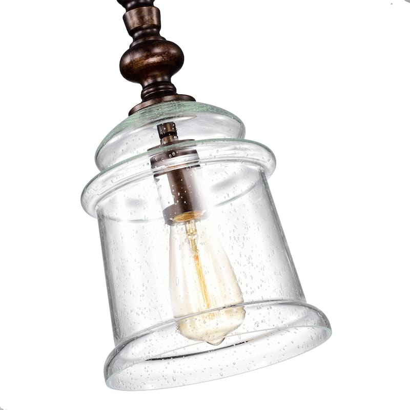 Oil Rubbed Bronze 1-Light Pendant with Glass Bell Jar Shade - Oil Rubbed Bronze