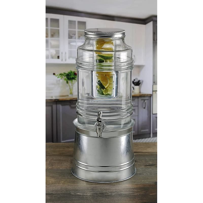 Bungalow Beverage Dispenser With Ice Insert, Fruit Infuser