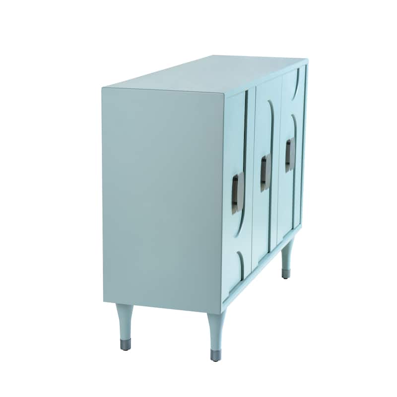 StyleCraft Modern Geo 3-Door Cabinet - Skye Blue