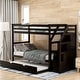 preview thumbnail 20 of 24, Twin-Over-Twin Multifunctional Trundle Bunk Bed with Stairs with Twin Size Trundle and 3 Storage Stairs