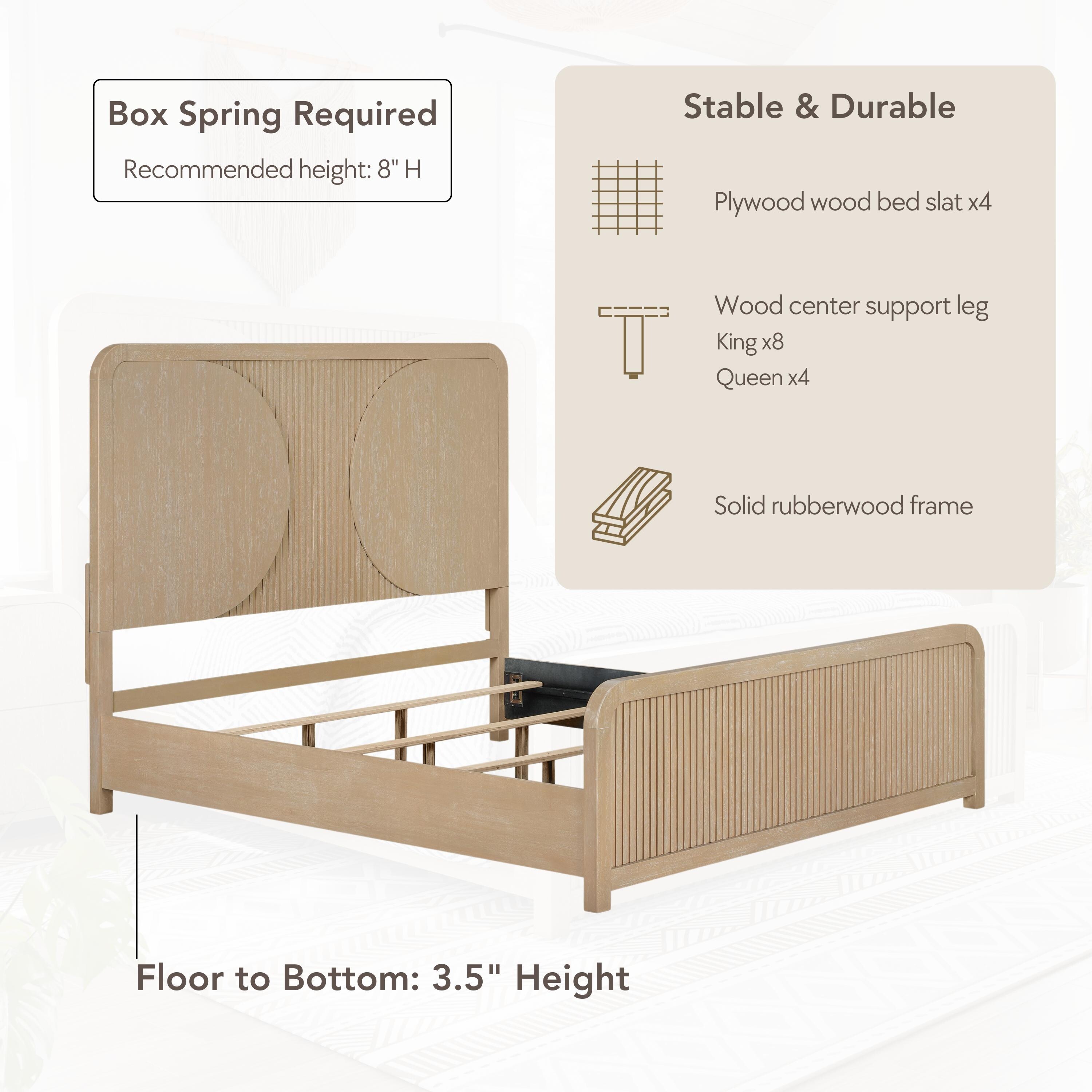 Furniture of America Adrienne Modern Rustic Solid Wood Fluting Panel Bed