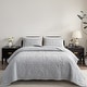 preview thumbnail 3 of 8, Wholelinens Stonewashed 3 Piece Cotton Bedspread Reversible Quilt Set King - Steel Gray
