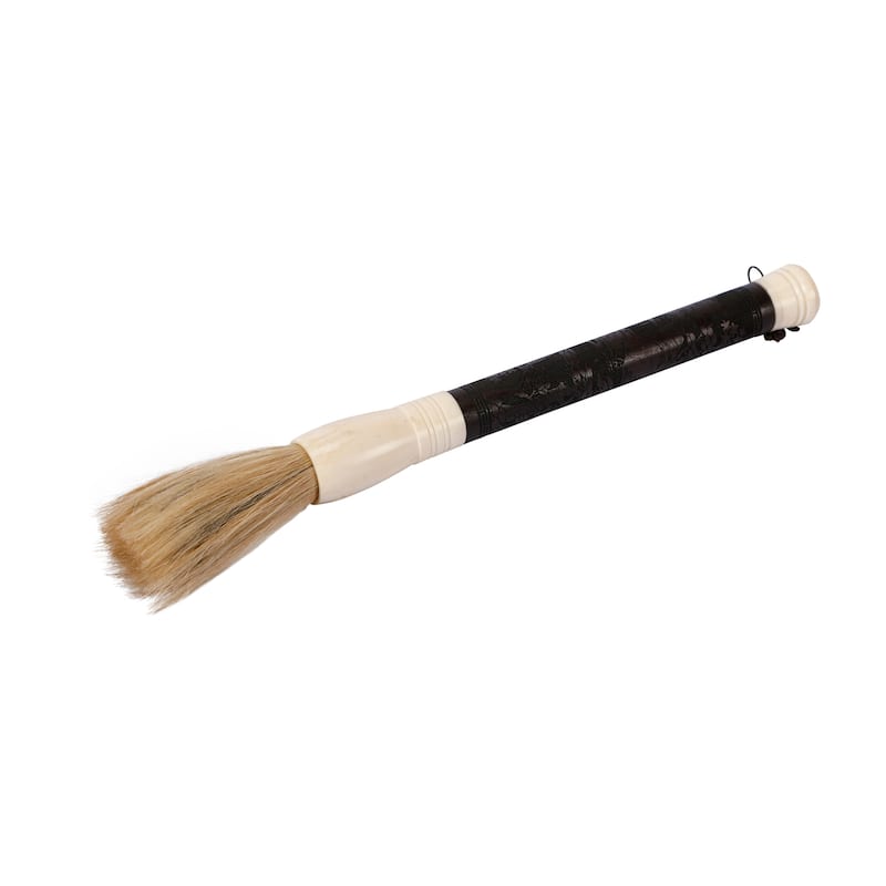 Artissance 20" Brown Wood Calligraphy Brush With Deep Carving - Brown