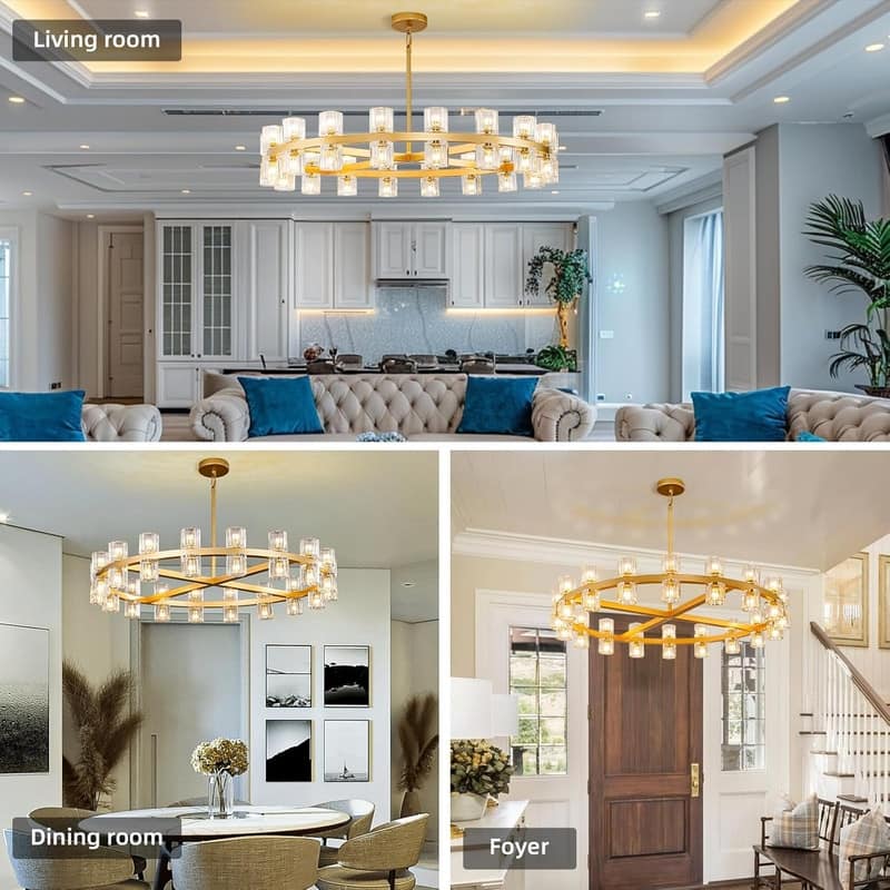 KAYLA Modern Chandelier with K9 Crystal