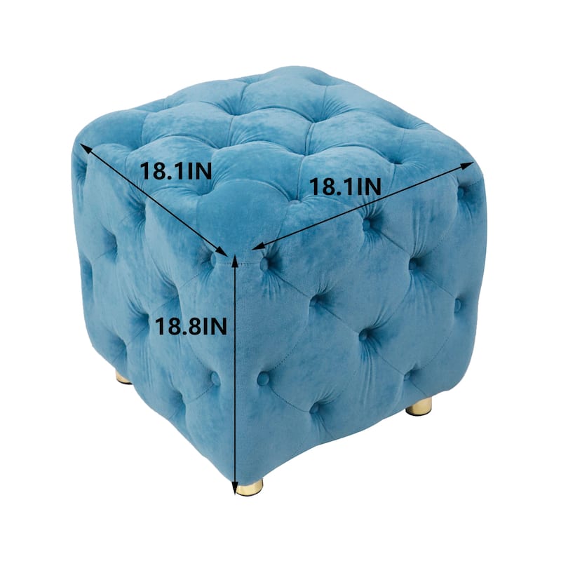 Comfortable Velvet Upholstered Ottoman