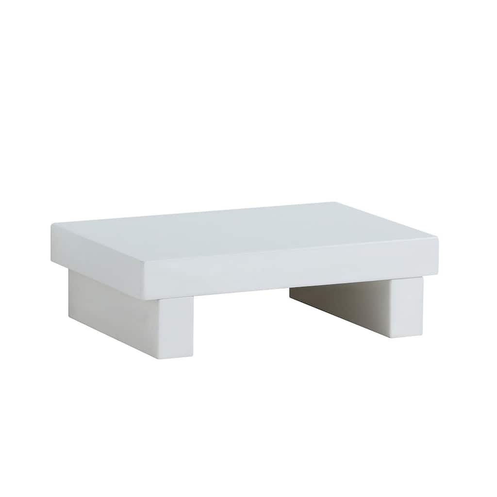 Finely Designed Contemporary Solid Wood Night Stand, Glossy White