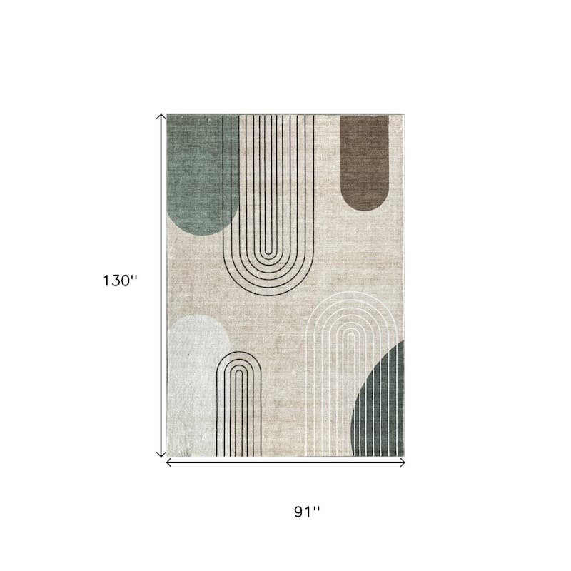 HomeRoots Abstract Modern Rectangle Area Rug