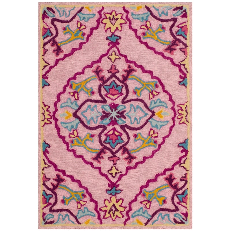 SAFAVIEH Handmade Bellagio Junie Medallion Wool Rug - 2' x 3' - Pink/Multi - Rectangle