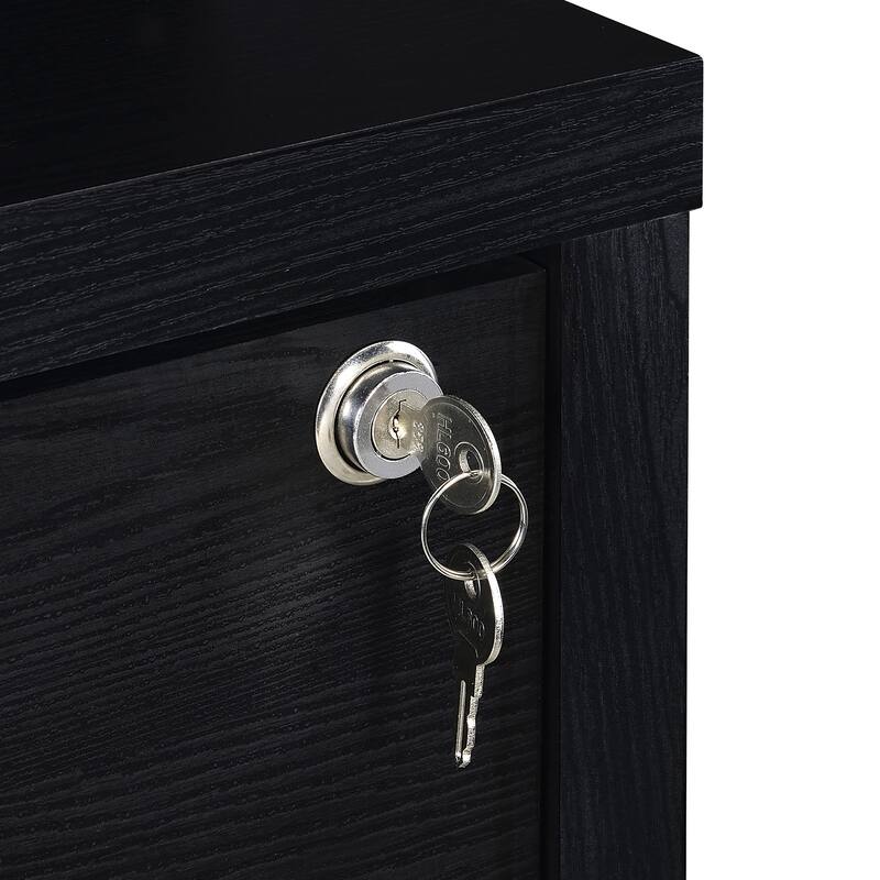 Geary 3-shelf Bookcase USB and Lockable Drawer