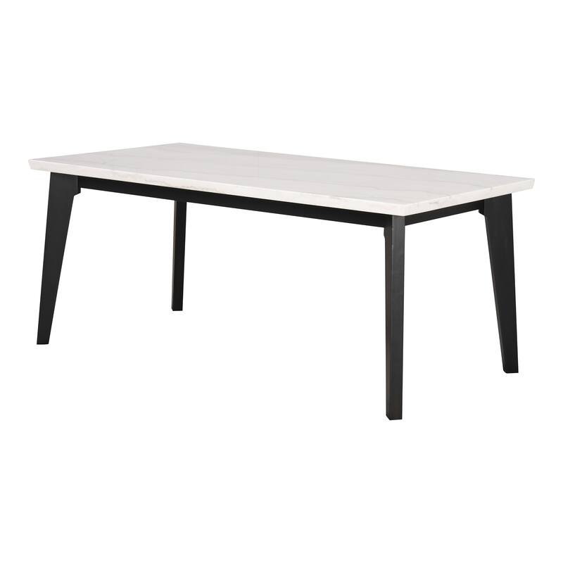Furniture of America Fieny Modern Genuine White Marble 70-inch Dining Table - Black