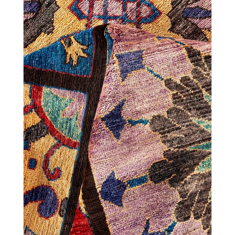 Overton Handknotted Wool Vintage Inspired Contemporary Eclectic Brown Area Rug - 17' 7" x 12' 3"