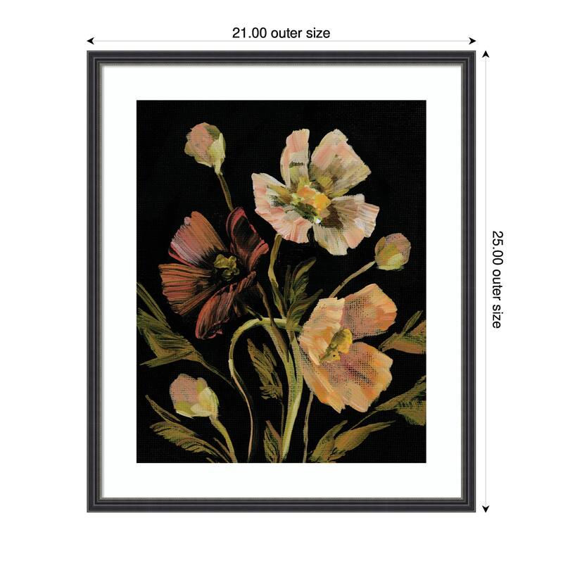 Kate and Laurel Framed Art Moody Floral 5 by Annie Quigley