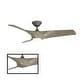 preview thumbnail 1 of 26, Zephyr Indoor and Outdoor 3-Blade Smart Ceiling Fan 52in with 3000K LED Light Kit and Remote Control with Wall Cradle Graphite Weathered Wood
