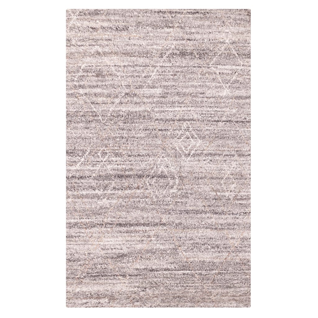 ECARPETGALLERY Hand-knotted Tangier Dark Grey Wool Rug - 4'11 x 8'2