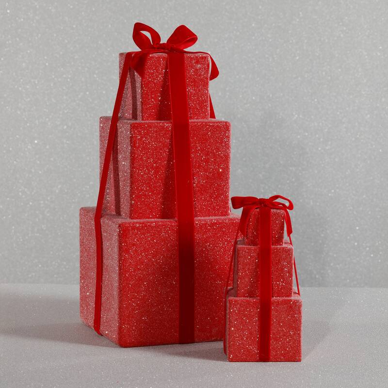 Stacked Presents Holiday Decorative Resin Figurine, 16.5" Tall
