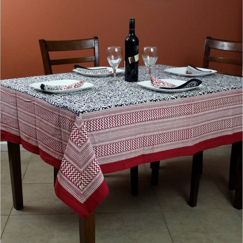 Chateau French Country Cotton Geometric Floral Tablecloth Collection