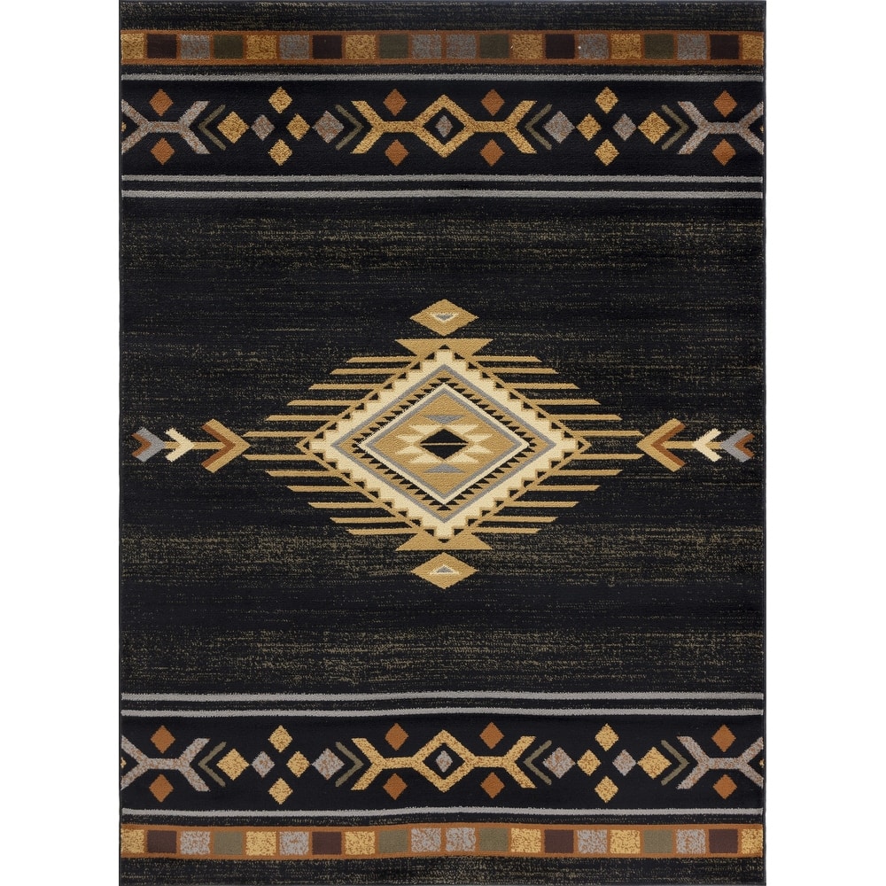 Tribes GC_YLS4001 Black Southwest Area Rug