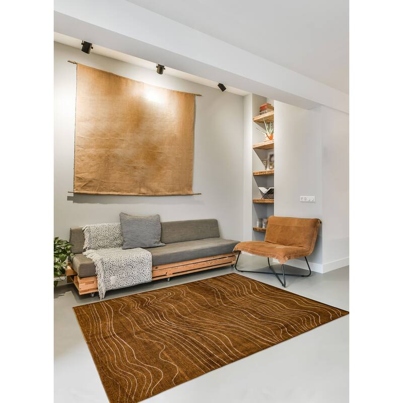 ECARPETGALLERY Hand-knotted Opulence Light Brown Silk, Wool Rug - 8'1 x 10'1