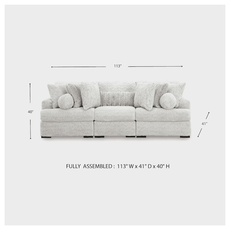 Signature Design by Ashley Snodoodle Gray 3-Piece Sectional - 113" W x 41" D x 40" H