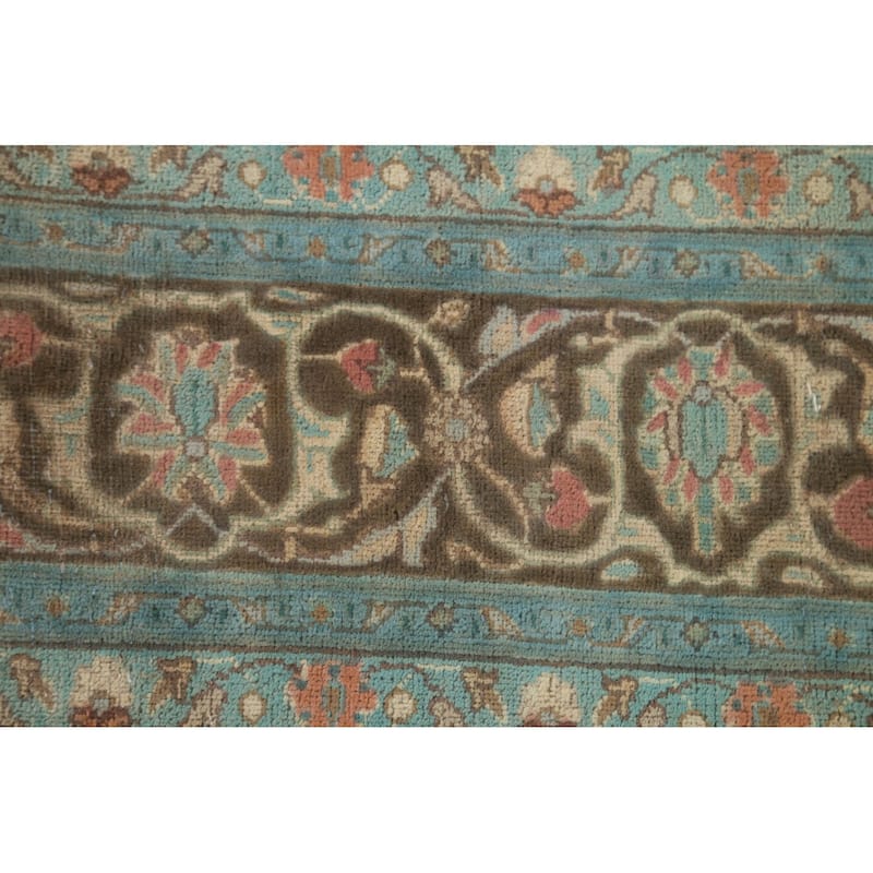 Over-Dyed Mashad Persian Vintage Area Rug Hand-Knotted Wool Carpet - 6'4"x 9'5"