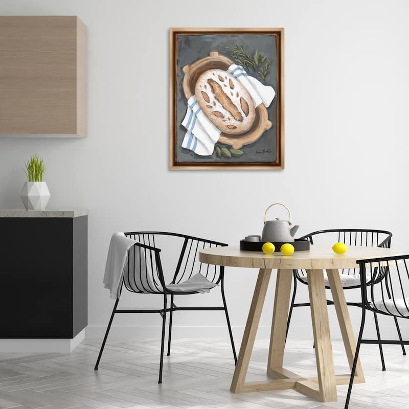 Stupell Bread Baking Basket Framed Floater Canvas Wall Art Design By Sara Baker