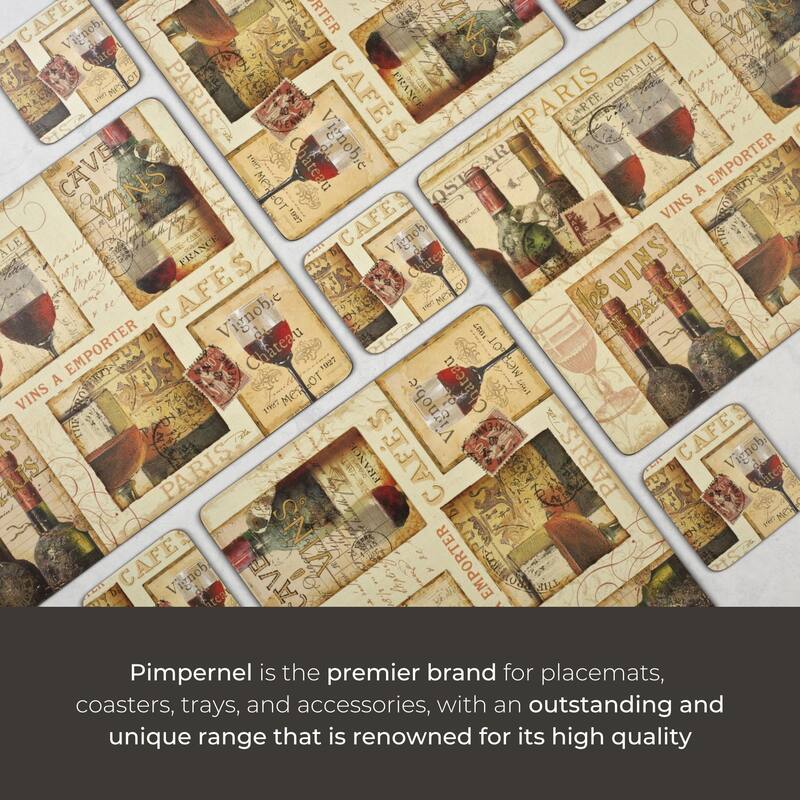 Pimpernel Set of 6 The French Cellar Coasters - 4 Inches Sq.
