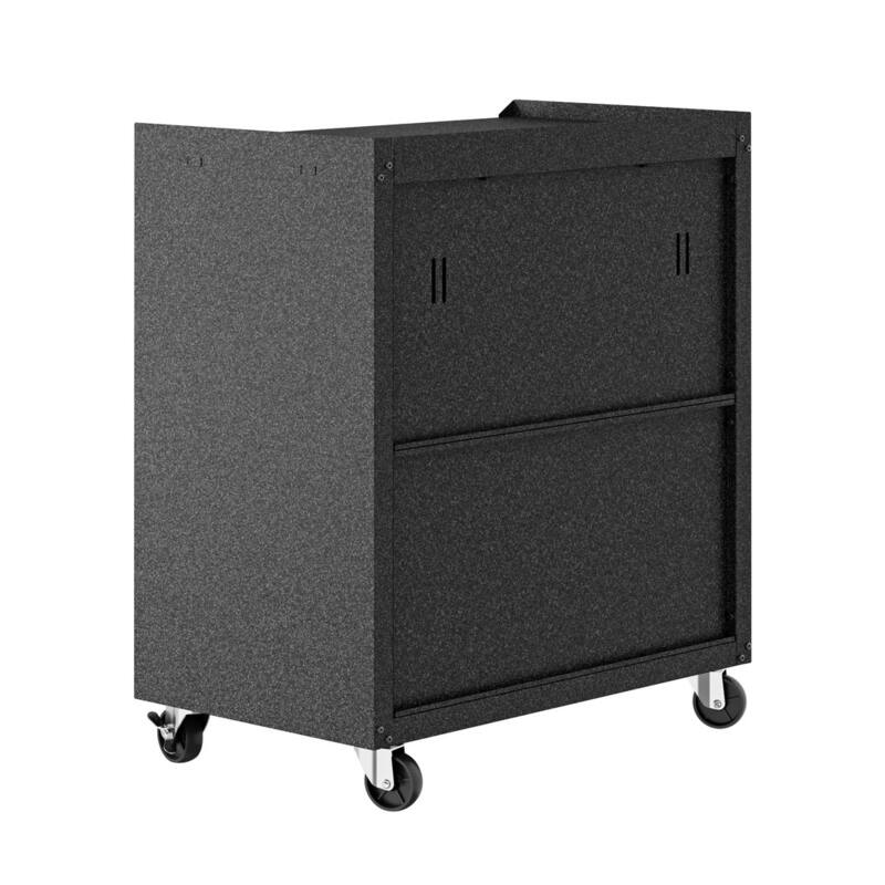Fortress Textured Metal 31.5" Garage Mobile Cabinet with 1 Full Extension Drawer and 2 Adjustable Shelves in Grey