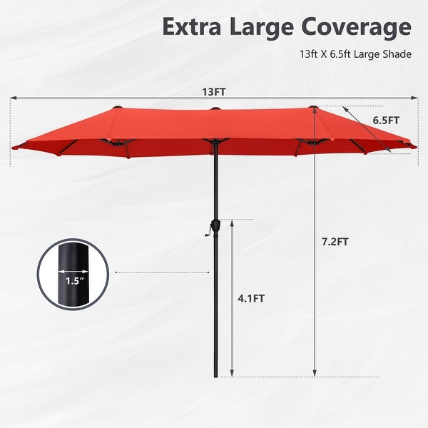 MAISON ARTS 13ft Double -Sided Patio Umbrella Extra Large